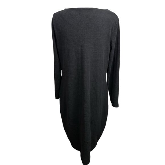 LUUKAA Black Textured Knit Pull Over Long‎ Sleeve Midi Dress Women's US Size 10 - Picture 3 of 9